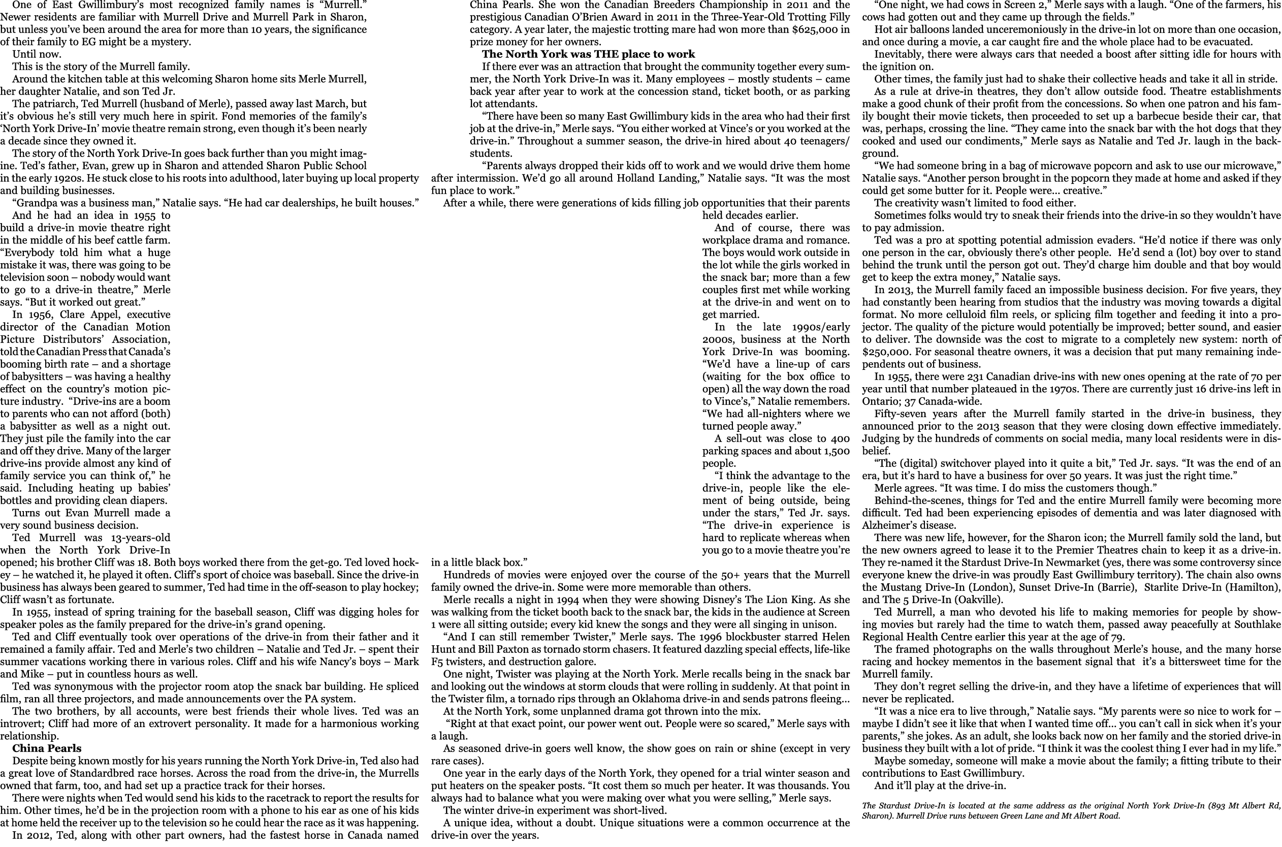 One of East Gwillimbury’s most recognized family names is “Murrell.” Newer residents are familiar with Murrell Drive ...